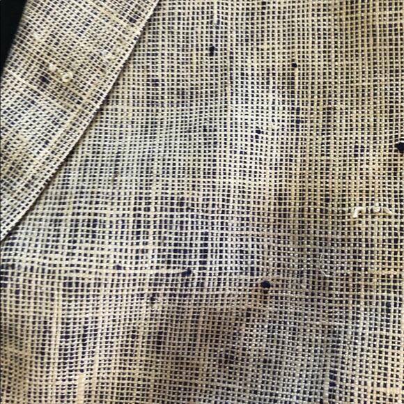 Clare Joseph Vintage Blue White Matka Silk Blazer Jacket Womens 6 - Picture 4 of 12